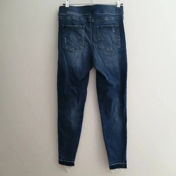 Spanx High Rise Distressed Ankle Skinny Jeans in Medium Wash Medium - Picture 4 of 16